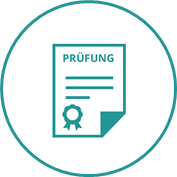 Icon Staatliche Voraussetzungen Heilpraktiker Ausbildung Eine schematisch gezeichnete Prüfungsurkunde